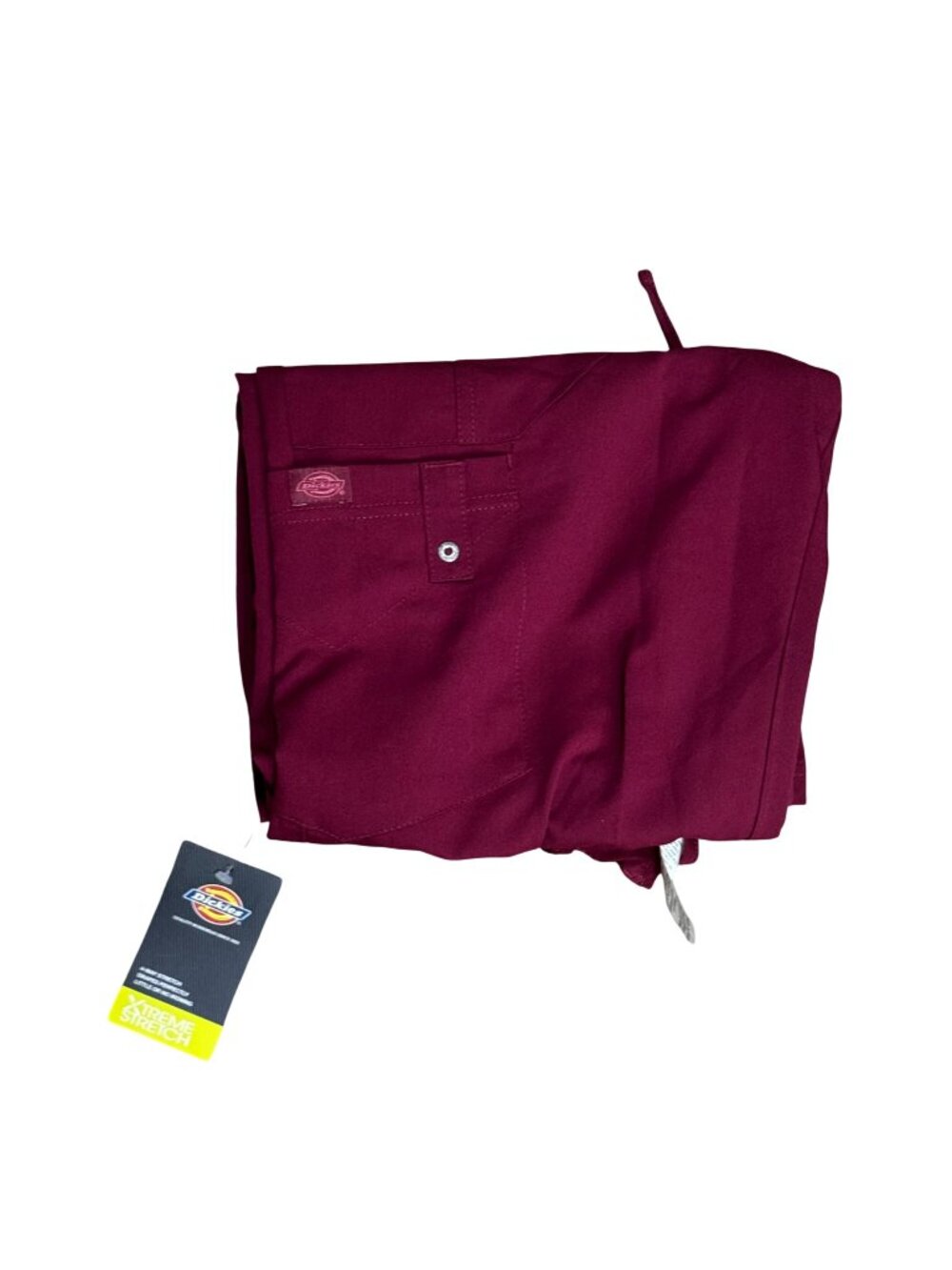 Dickies Womens Burgundy Petite Small Scrub Pants S 4-Way Stretch Nursing NEW
